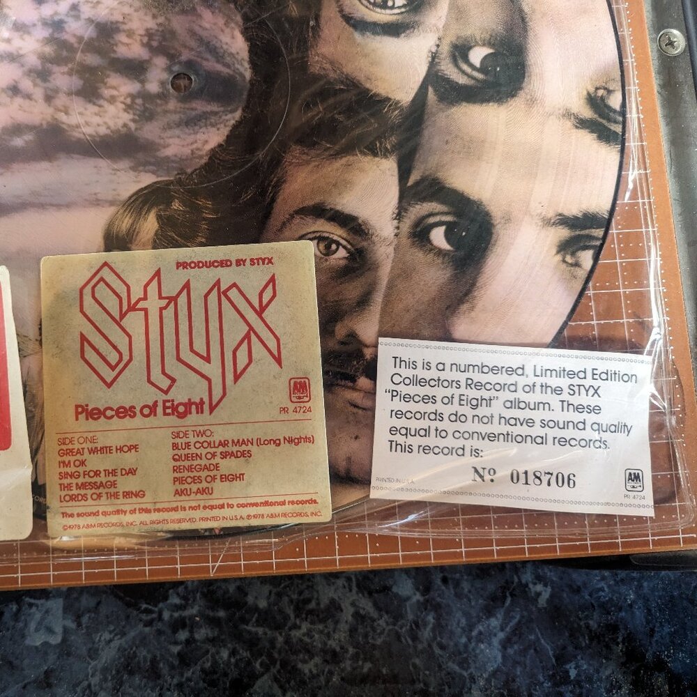 Styx "Pieces of Eight" limited edition collectors record album. No. 018706